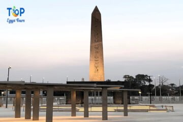 hanging obelisk in the courtyard of the Grand Egyptian Museum(1)